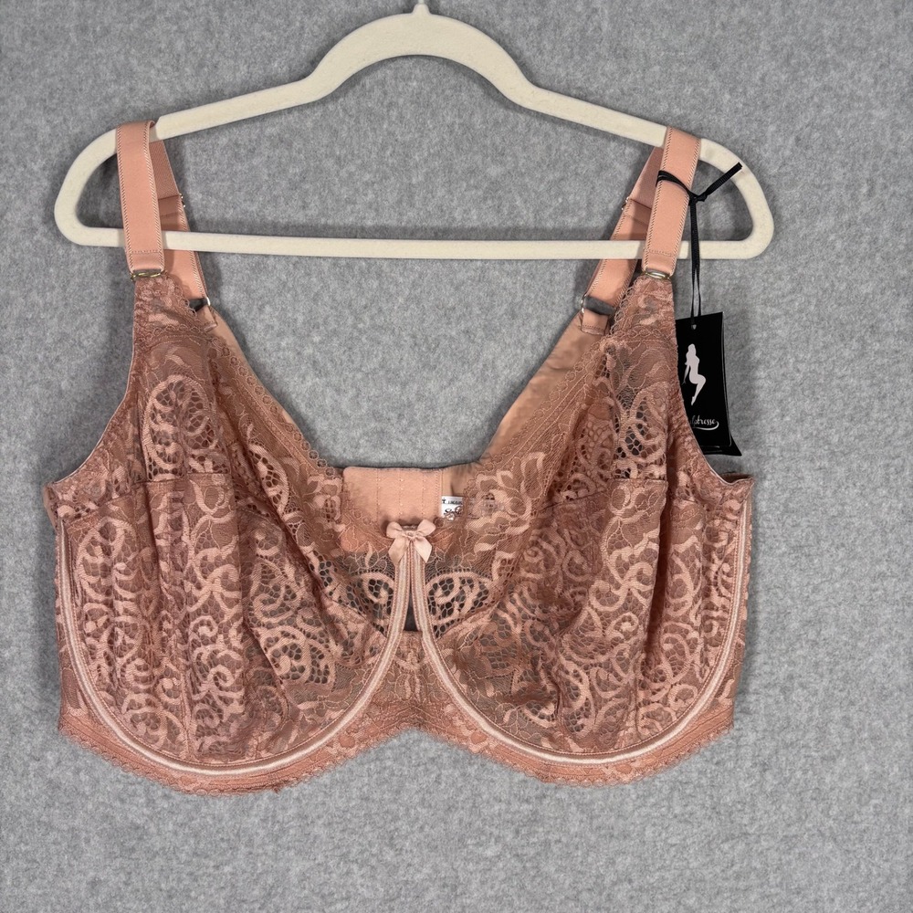 NEW $82 Panache Sculptresse Lace Bra 46G Estel Full Coverage Honey  Nude 9685